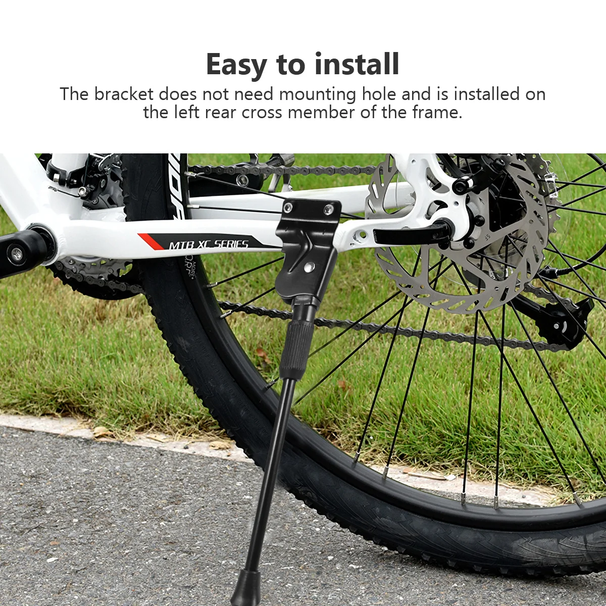 

Double Hole Aluminum Alloy Bike Kickstand Black Mtb Mountain Bike Side Rear Kick Stand Anti-Slip Quick Release for Road Folding