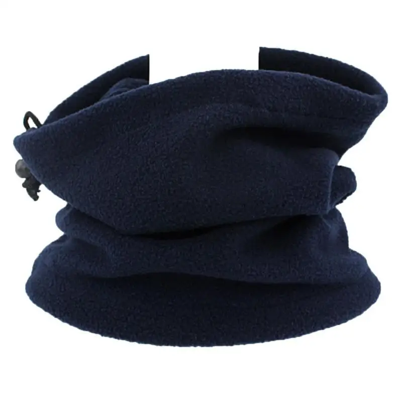 A52E Unisex Winter Faux Fleece Neck Gaiter Warmer Drawstring Windproof Face Cover Cycling Multifunctional Infinite Scarf Tube