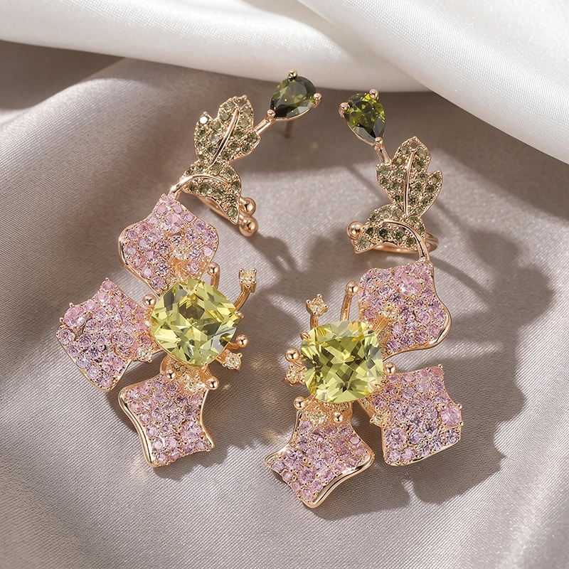 Sparkling Flower Ear Crawler Earrings Premium AAA+ Cubic Zirconia & 18K Gold Plated Comfortable & Anti-allergy Bridesmaid Gift