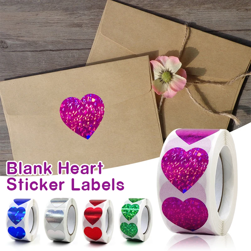 

500/1500pcs Color Heart Sticker 1inch Golden Pink Red Scrapbooking Stickers Envelopes Gift Packaging DIY Party Gift Decor Labels