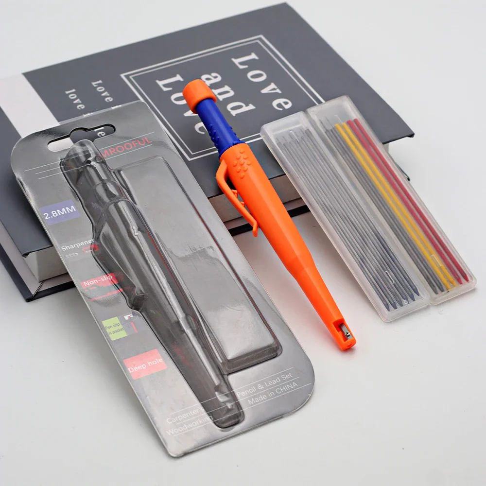 مجموعة بطاقات أقلام رصاص لأعمال النجارة، لوضع علامات ورسم بفتحة عميقة، مع رصاص موثوق ومتين 2.8 مم، لهندسة النجارين