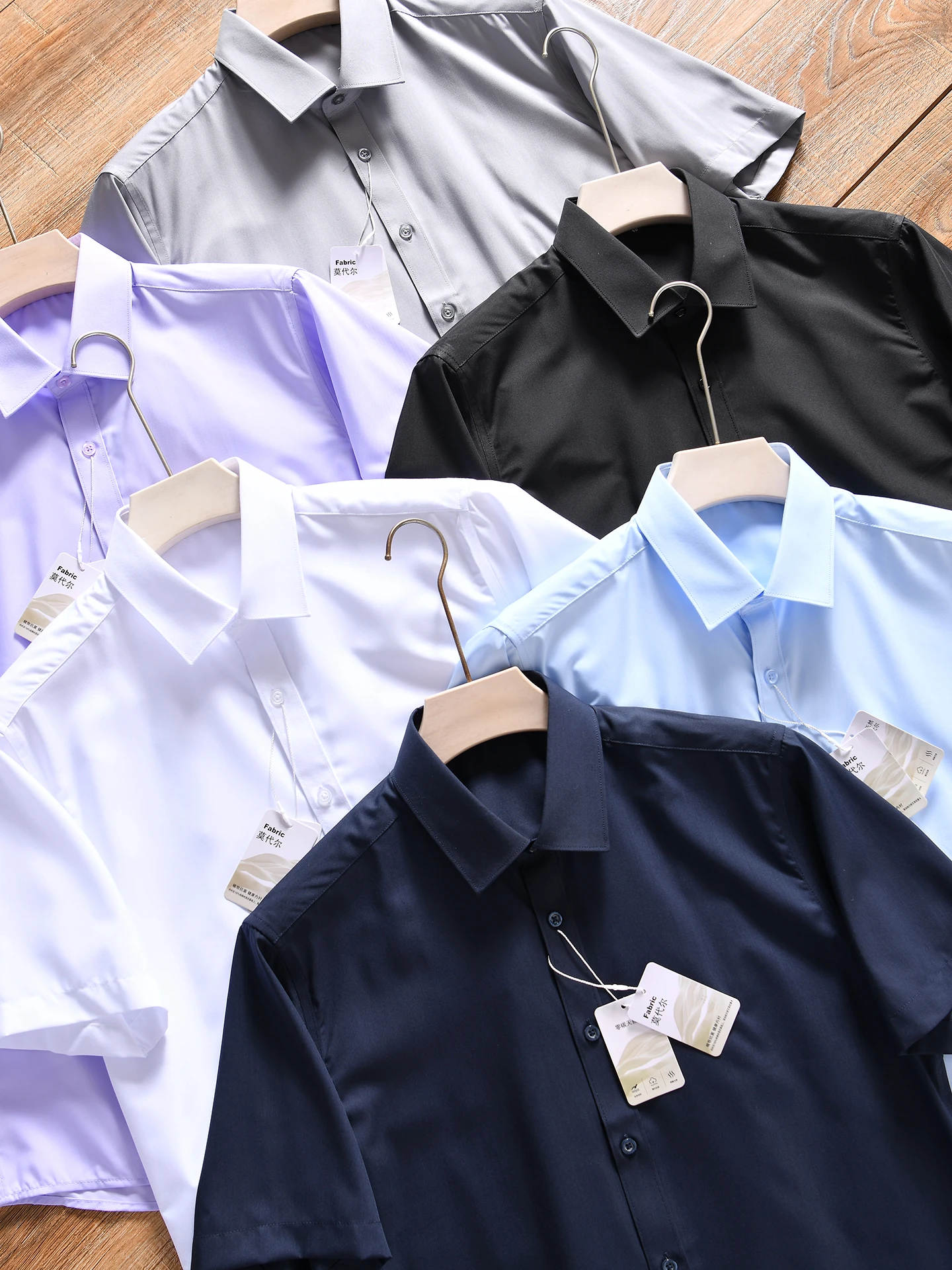 Business Casual Men's Short Sleeve Shirt Modal Blend Lightweight Breathable  Color Summer Fashion Standard Fit Polyester...
