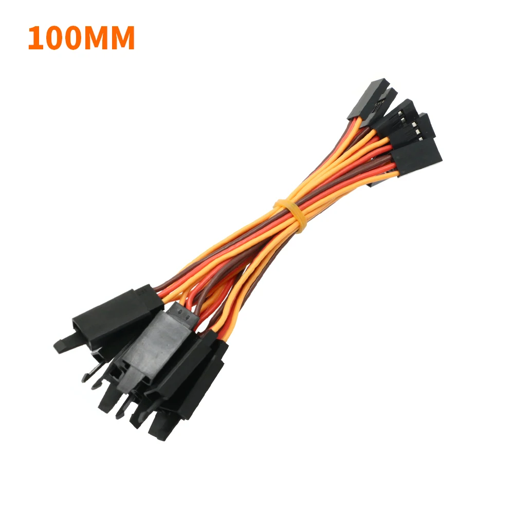 10 Stück 100 / 150 / 200 / 300 / 500 / 1000mm Anti-Verlust 60-adriger Servo-Verlängerungskabel für RC Futaba JR Stecker auf Buchse