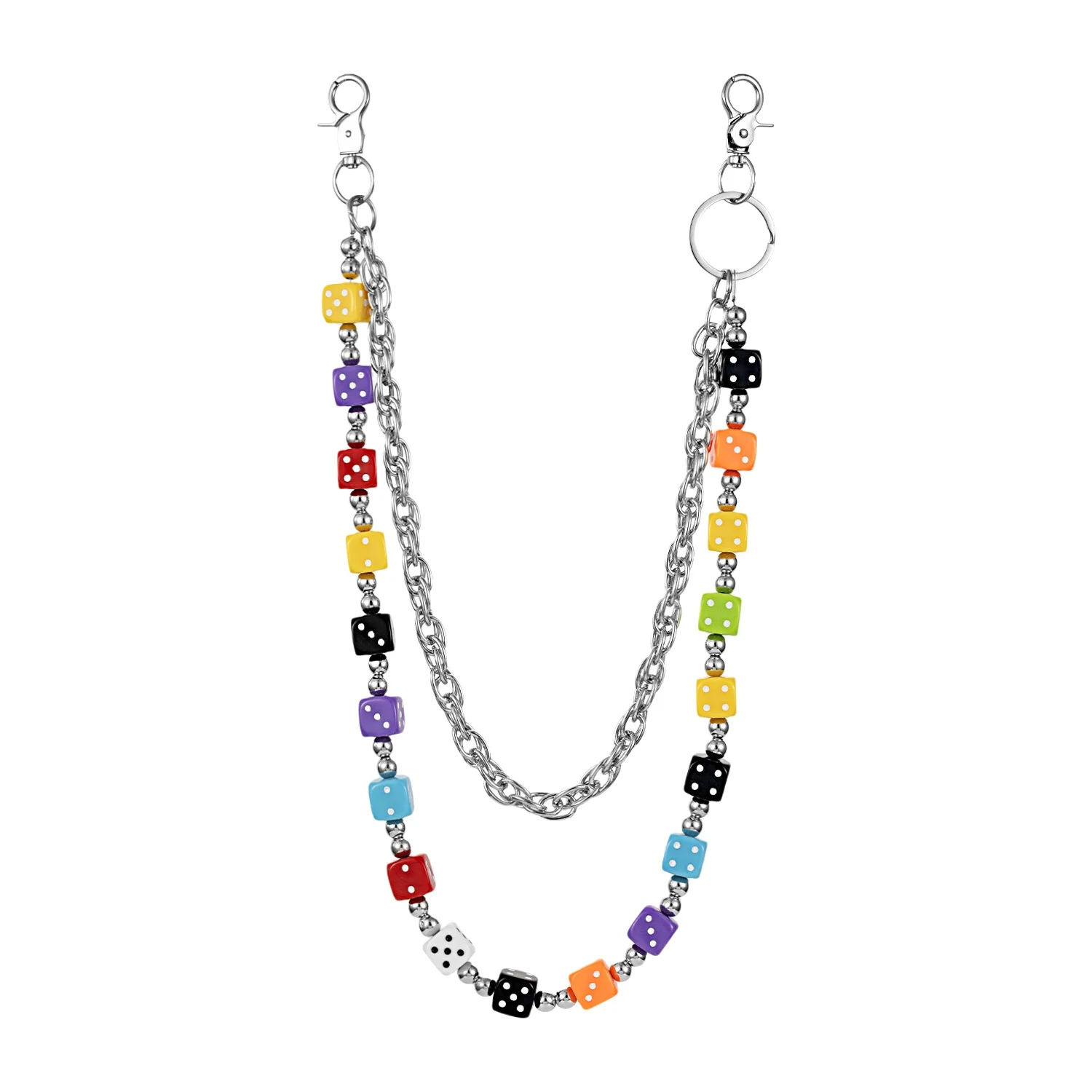 Colorful Dopaamine Double Layer Metal Chain Waist Chain