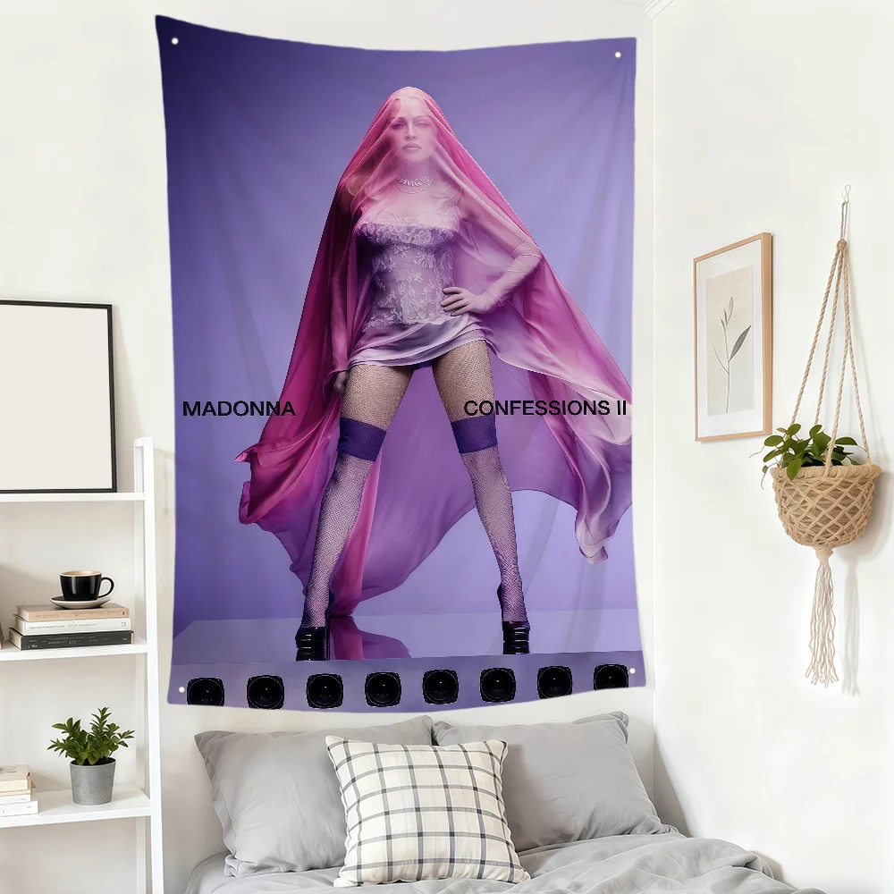 singer m-Madonna c-Confessions II flag Room hogar Dorm home Camping outdoor Banner Party Club Wall Hanging Decor Gift