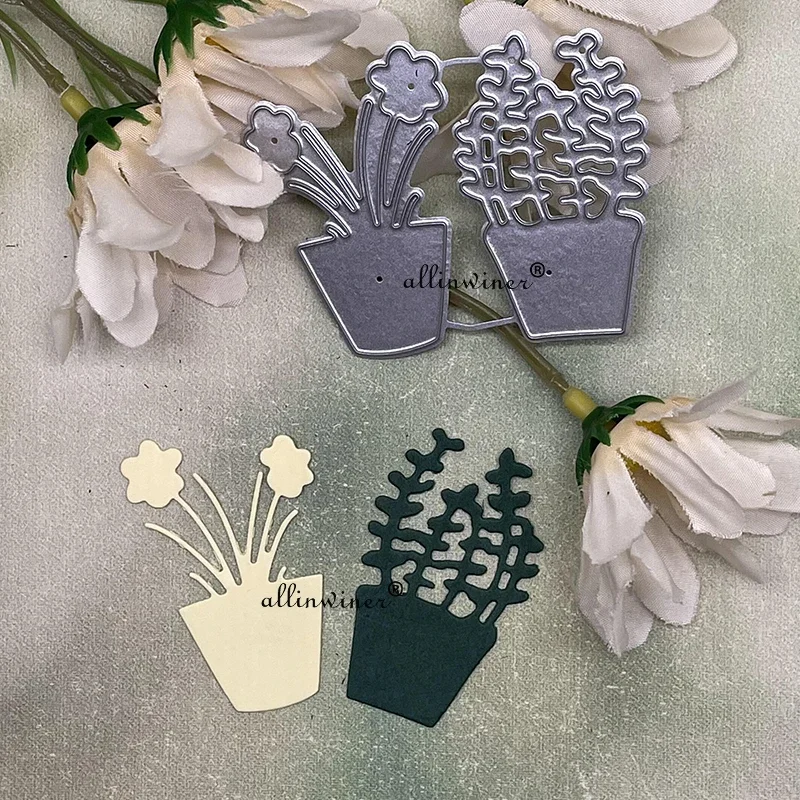 

New Plant potted decoration Metal Cutting Dies for DIY Scrapbooking Album Paper Cards Decorative Crafts Embossing Die Cuts