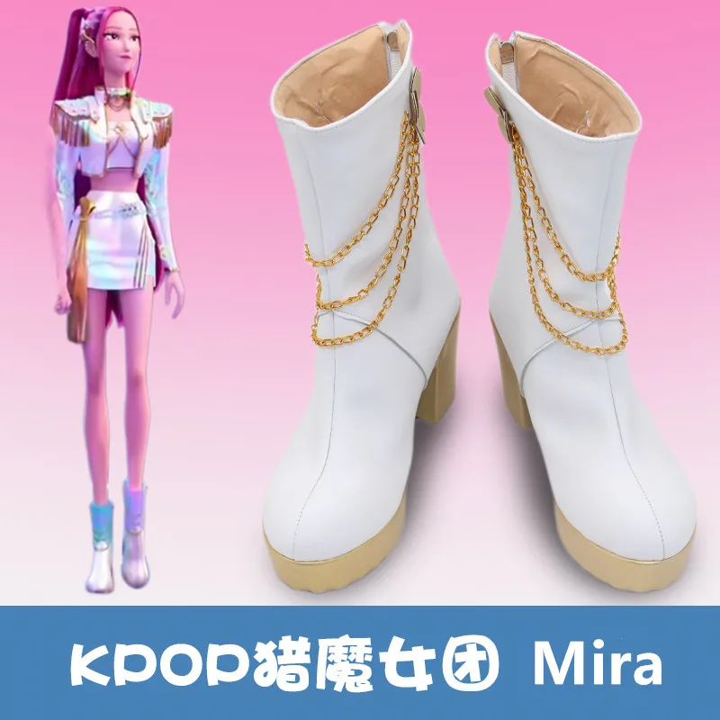 KPop 악마 사냥꾼 미라 코스프레 의상 신발 애니메이션 카니발 파티 할로윈 부츠 맞춤형 성인 어린이 신발 부츠