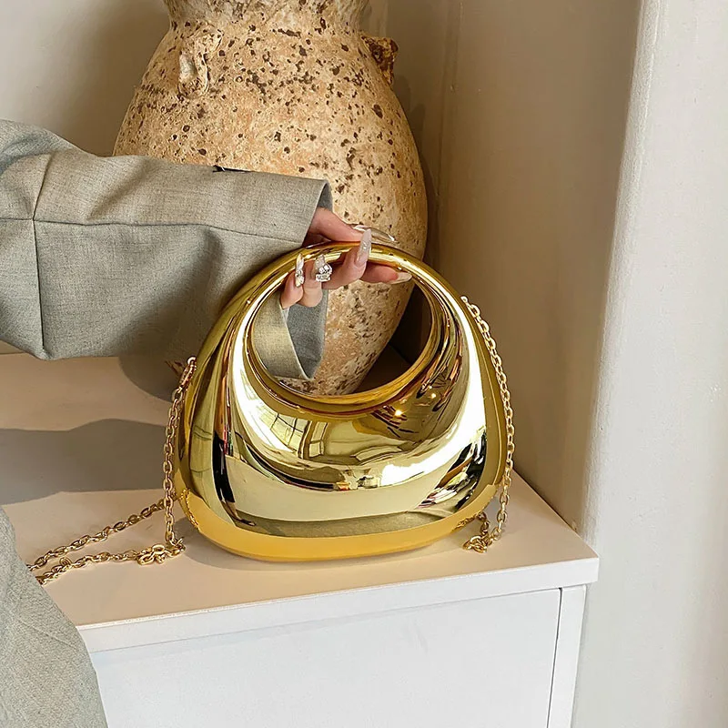 

2025 New Glossy Evening Clutch for Women, Solid Color Wristlet Crossbody Bag, Creative Modern Purse, Chic & Versatile​