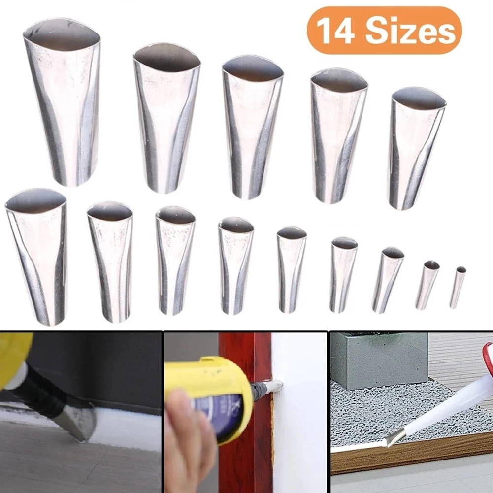 16/18pcs Caulking Nozzle Applicator Finishing Caulk Finisher Sealant Smooth Scraper Grout Kit Tool For Wall Set Accessory