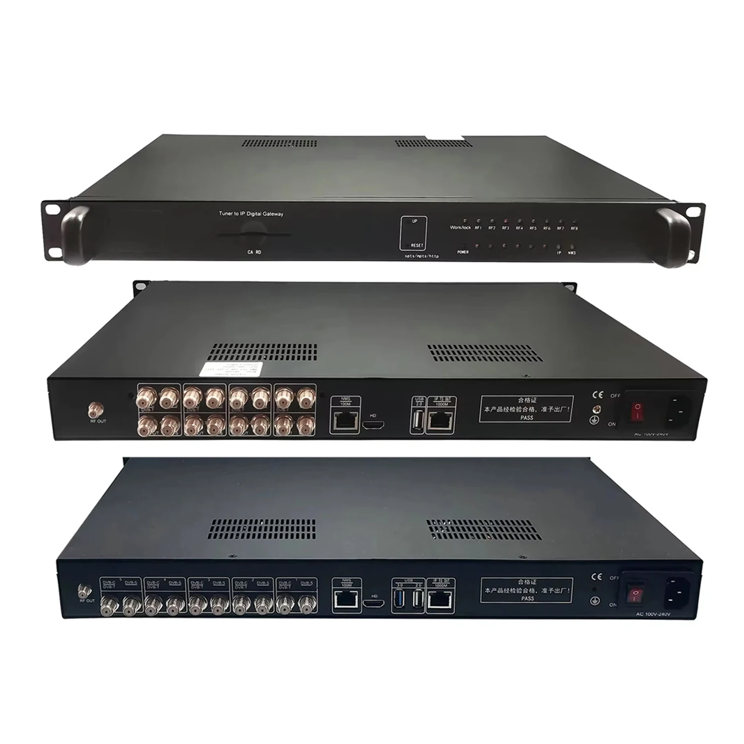 DVB‑S2‑T2‑C‑ISDB‑T CA‑Slot PowerVU Cccam SPTS‑MPTS USB‑TS Web‑NMS Tuner‑to‑IP Gateway IPTV Headend