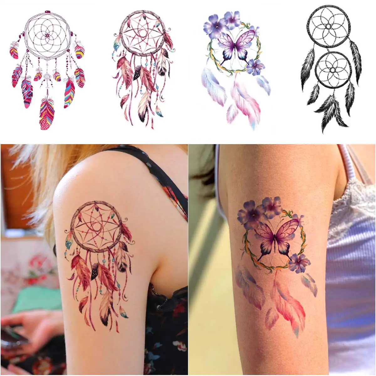 

TATTOO 1pc Temporary Tattoos for Girls Mountain Sun Cluster Dream Catcher Tatoos Fake Pendant Tattoo Sticker Sexy Body Arm