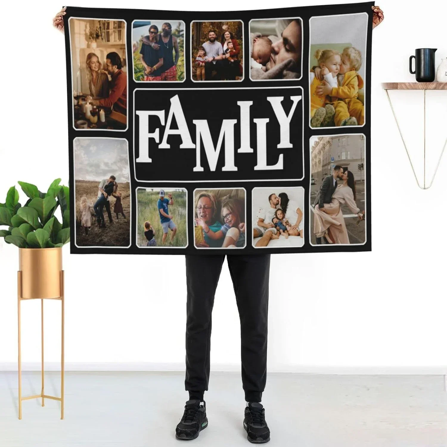 Personalized blankets with family photos Customized blankets with photos for Mother's Day, Father's Day, birthdays,anniversaries