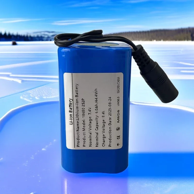 2S2P 18650 7.4V 6000mAh Li-ion Battery Pack For Remote Control Fish Finder Fishing Bait Boat Spare Parts RC Toys Accessories Bat