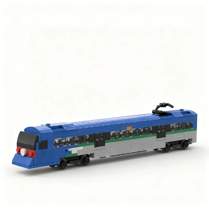 299pcs MOC Train MTR Adtranz CAF EMU A-Train Airport Express Line E Car Model Christmas Gift DIY For Bookshelf