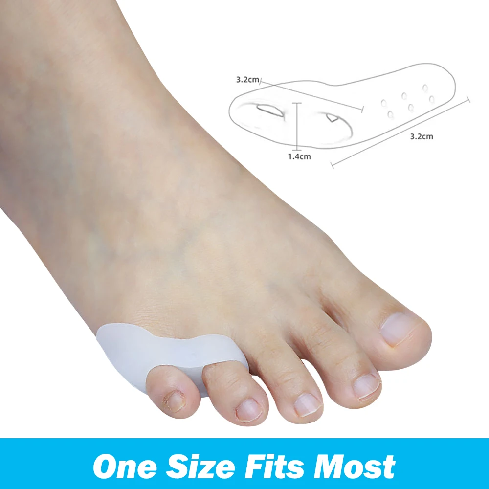 Pexmen 2/4/10Pcs Gel Pinky Toe Separator Spacer Little Toe Corrector Protector Foot Pain Relief for Callus Corns and Blisters