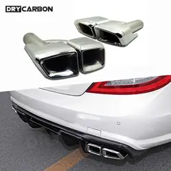 For W218 2013-2017 Stainless Steel OO-OO Exhaust Muffler Tailpipe Tips For Mercedes Benz CLS260 320 350 400 CLS63 Muffler