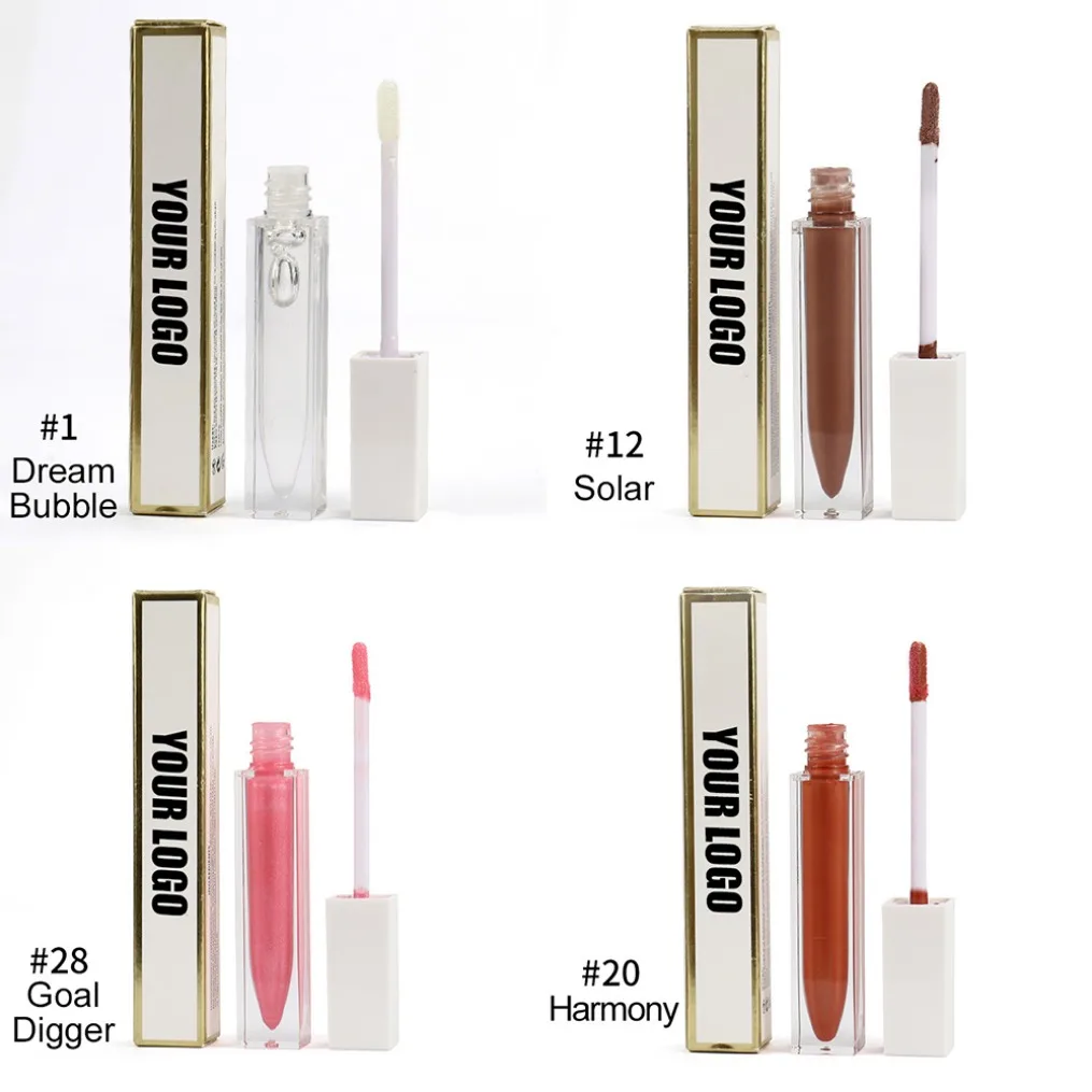 โลโก้ที่กําหนดเองลิปกลอส Long-Lasting Moisturizing กันน้ํา Hydrating Lipgloss P25 Tube Liquid ลิปสติกฉลากส่วนตัวแต่งหน้า