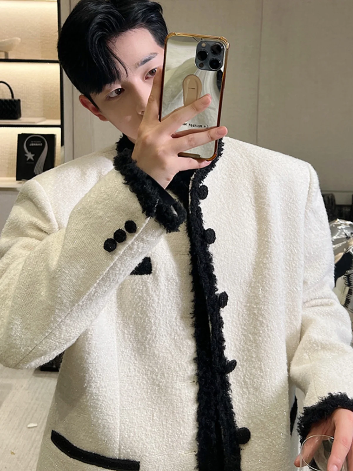 

Осенне-зимнее шерстяное пальто унисекс: повседневное, высококачественное, из твила, молодежное, свободного кроя, с длинными рукавами, на одной пуговице, верхняя одежда