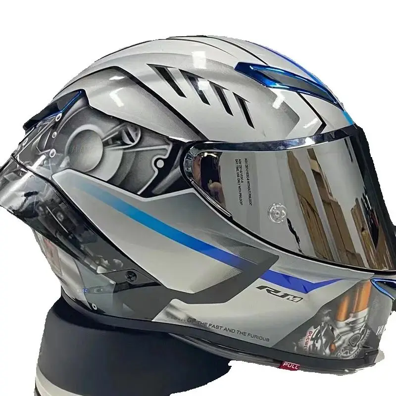 Casco plateado de edición especial YZF-R1M aprobado por DOT, casco integral para motocicleta, casco de seguridad para carreras para hombres y mujeres