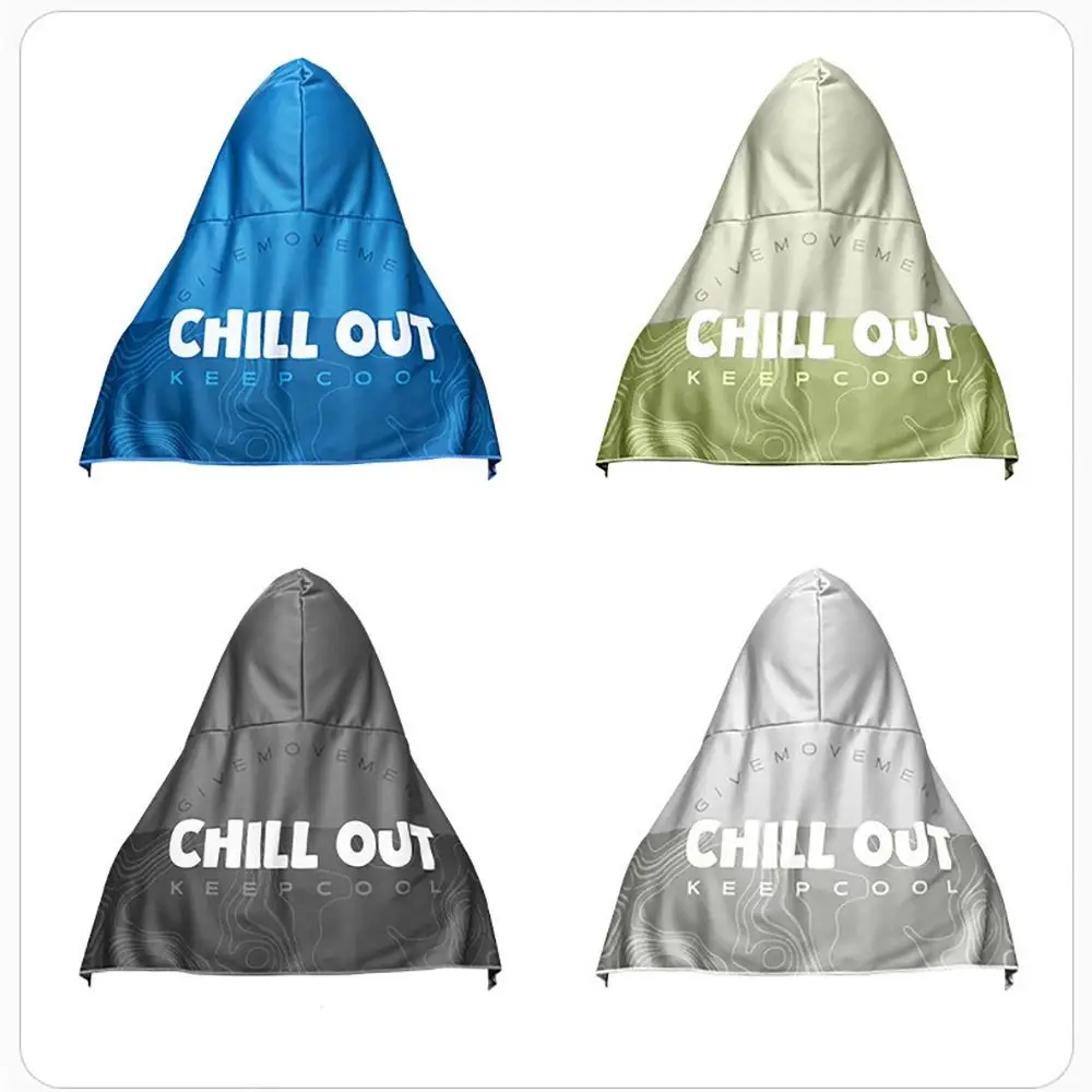 Multicolor Hooded Sunscreen Shawl T Shape Wipe Sweating Cooling Shawl Sun Protection Hooded Head Cover