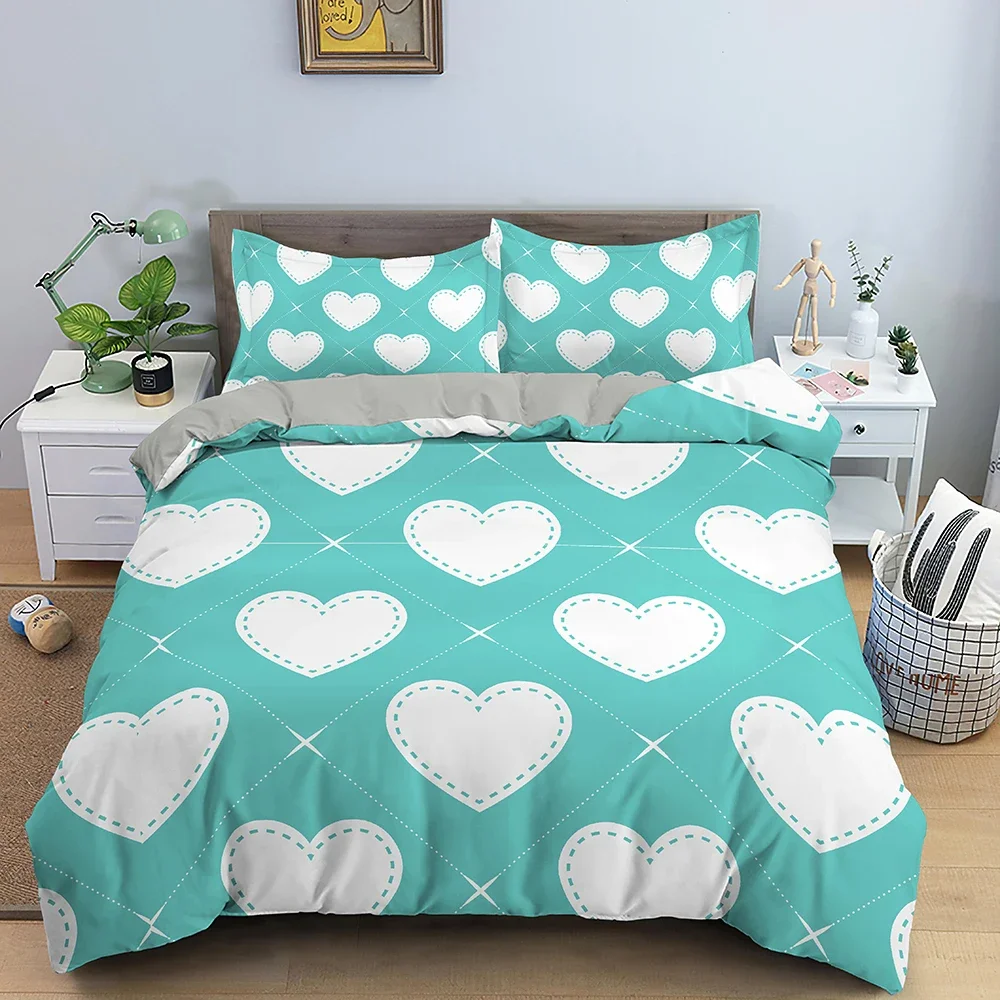 3D Love Heart Duvet Cover Paris Tower Bedding Set Bed Linen Home Textile Bedclothes Soft Bed Set Queen/King Size for Kids