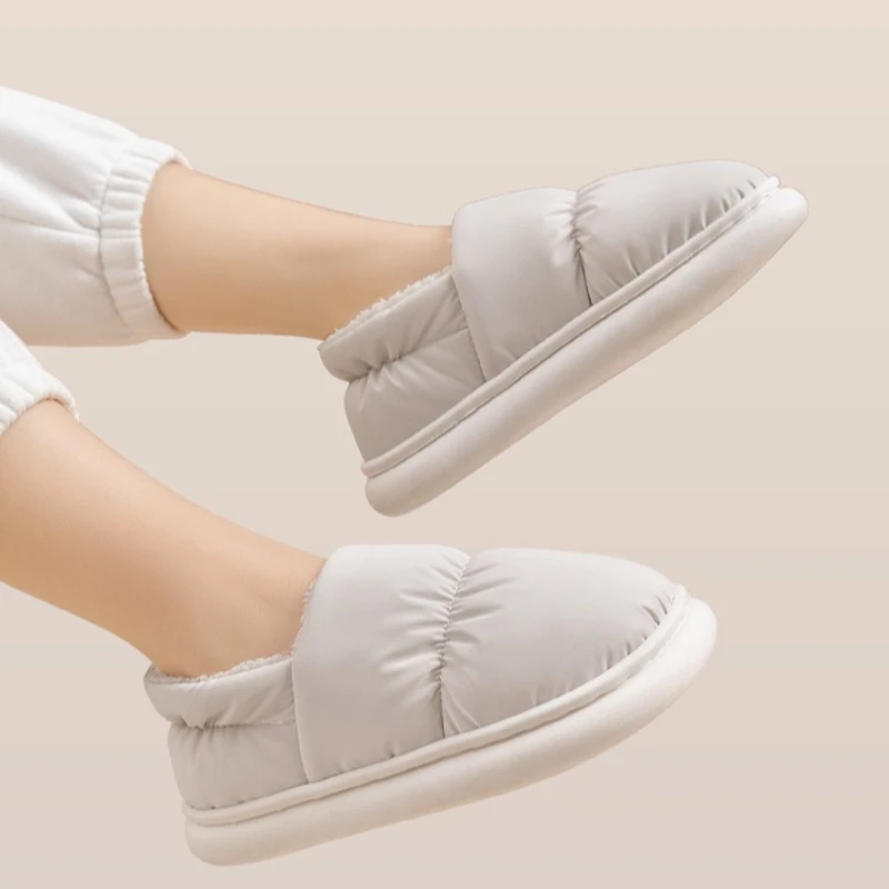 

Home Slipper Cloud Womens Flip Flops Winter Warm Plush Indoor House Shoes Casual Flat Fuzzy Female Furry Living Room Slides