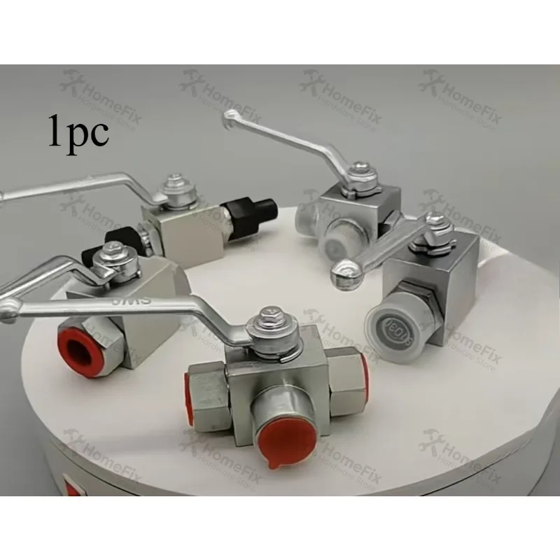 1PC KHB3K 3 Way High Pressure Hydraulic Shut Off Ball Valve Fixed Stop