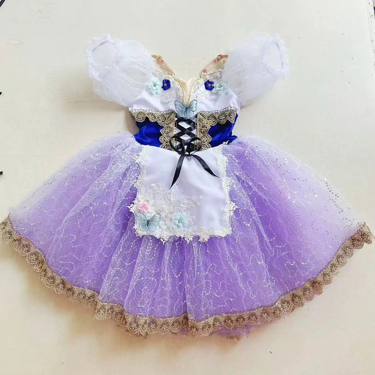 Fioletowa Długa Tiulowa Sukienka Baletowa Spódnica Tutu Dziecięca Dorosła Strój Sceniczny Karnawałowy Kostium dla Córki Cosplay Sukienka Baleriny