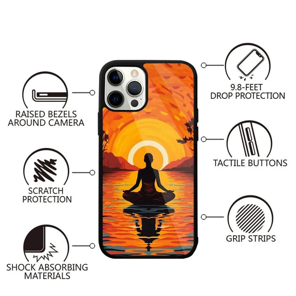 The Mandala Chakra Insist Yoga Phone Case For iPhone 15,14,13,12,11,Plus,Pro,Max Mini Magsafe Magnetic Wireless Charging - Image 3