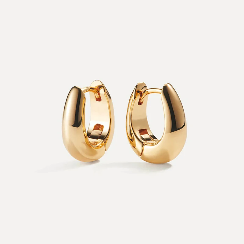 

TIANDE Gold Color Classic Big Hoop Earrings For Women Minimalism Smooth Piercing Round Earrings 2023 Fashion Jewelry Wholesale