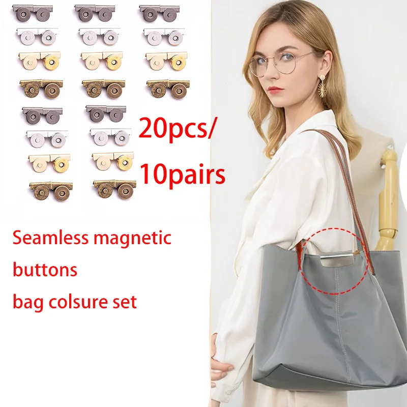 8/20 Pieces DIY Wallet and Bag Making Magnetic Clasp Accessory Set, DIY Wallet Making Seamless Installation Clasp, Material Kit for Bag Making Enthusiasts