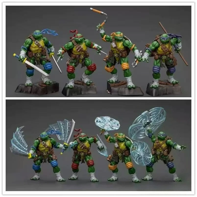 

JOYTOY TMNT 1/18 Action Figures Raphael Leonardo Donatello Michelangelo 4PCS Model Gift with Box [IN STOCK]