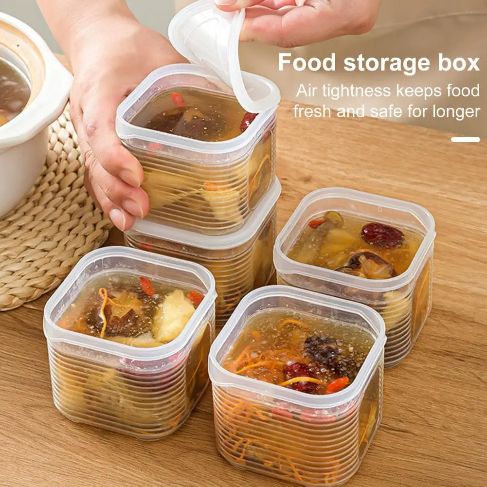 

Food Storage Containers with Twist Lid with Scale Transparent Airtight Lock Soup Freezer Storage Container Food Storage Case