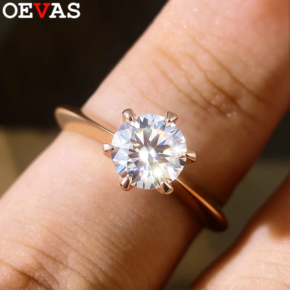 1 Carat D Color Moissanite Engagement Ring in 18K White Gold Silver