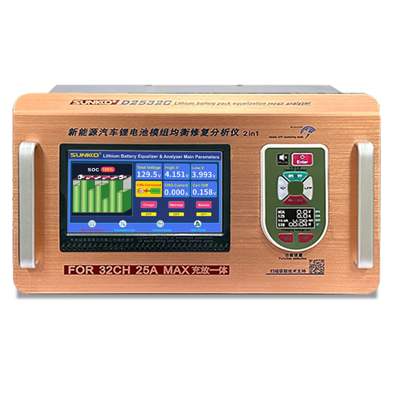 

SUNKKO D2532C 25A Integrated Charging and Discharging Equalizer New Energy Vehicle Lithium Battery Equalizer Battery Analyzer
