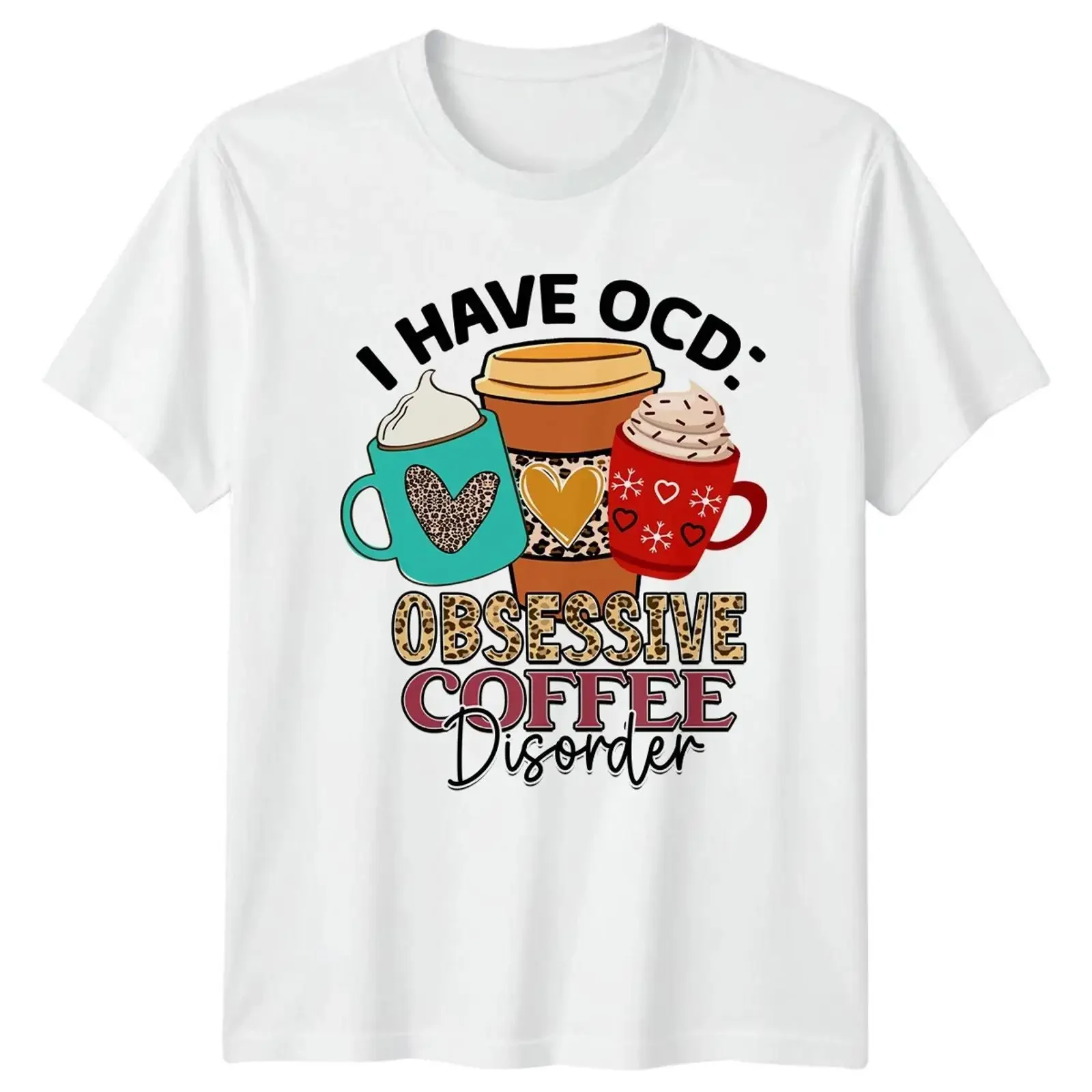 T Shirt I Have Ocd Obsessive Coffee Disorder lustiger Kaffeeliebhaber vintage Washed Soft graphic Breathable streetwear Unisex