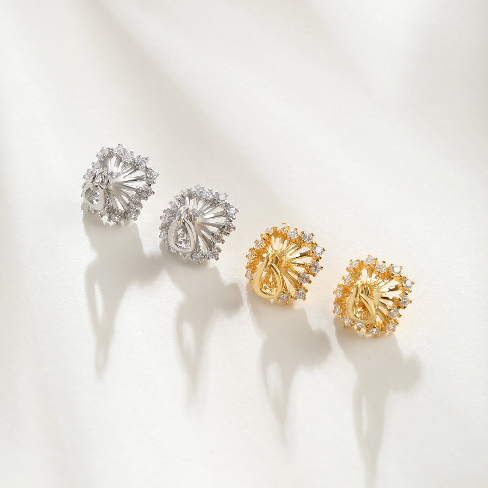 925 Sterling Silver Pearl Pendant Cap Base Settings Round Bead DIY Necklace Charms Jewelry Making Supplies