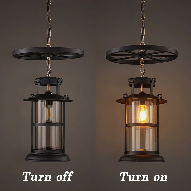 

Vintage Pendant Lamp LED Industrial Style Pendant Light Single Head Decorative Chandelier Adjustable Chain Glass Lamps No Bulb