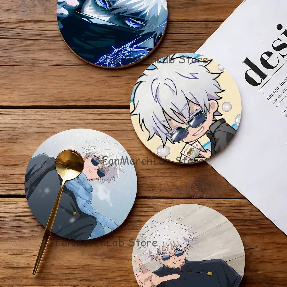 

S-Satoru G-Gojo Anime Cartoon Anime Cute Wooden Coaster Coffee Shop Beverage Shop Family Restaurant Cafe Decoration