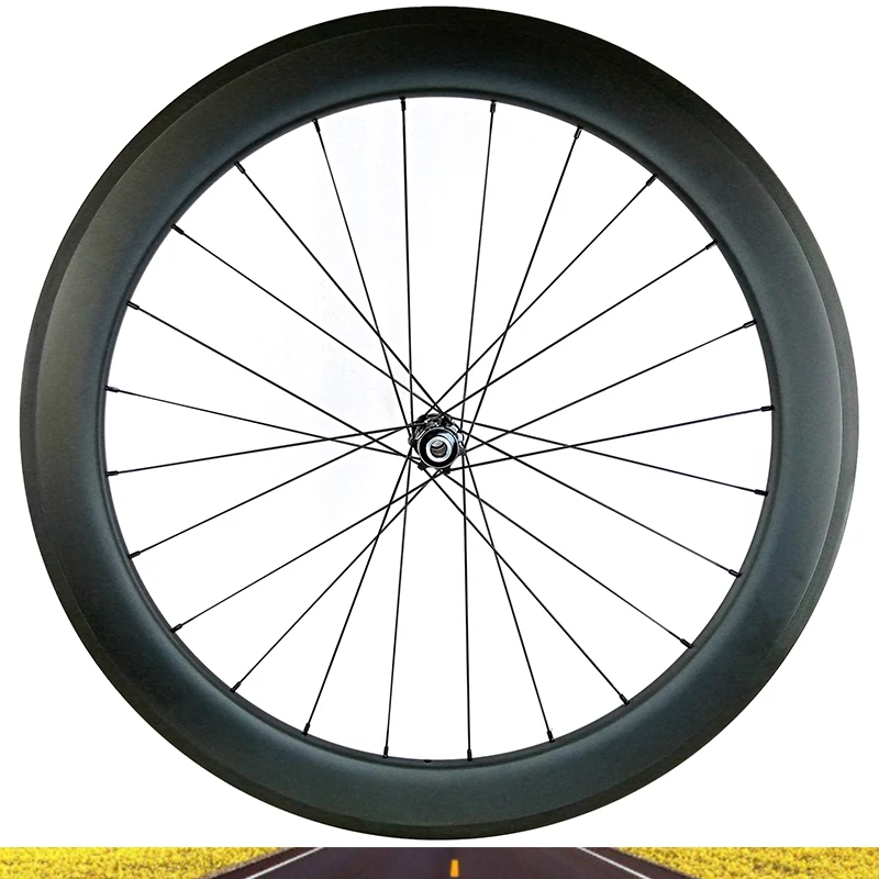 700C Road 60X25mm Front Wheelset 24Hole Carbon Rim Tubeless Clincher Deep 60 Wide 25 Center Lock Goldix R310 Hub Pillar Wing20