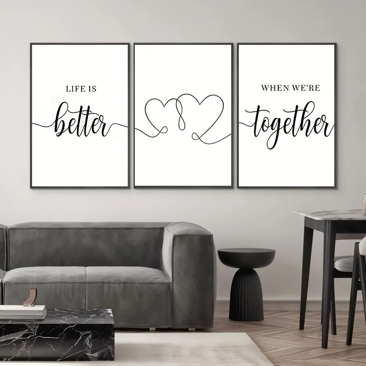 （No Frame 3PCS）-3pcs Love Words Inspirational Phrase Art Decoration Painting, Wall Art Canvas Painting Print, Living Room Hom