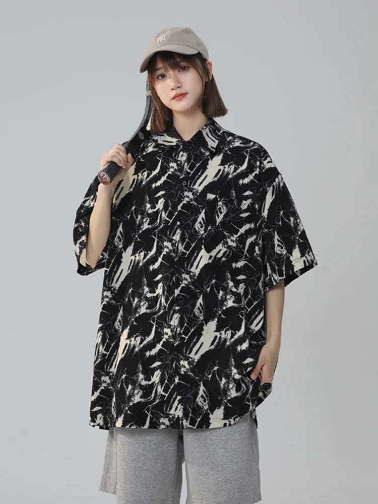 

Мужская летняя тонкая рубашка из ледяного шелка с коротким рукавом, в гавайском стиле, для пляжного отдыха, повседневная, с цветочным принтом, свободного кроя, молодежная мода