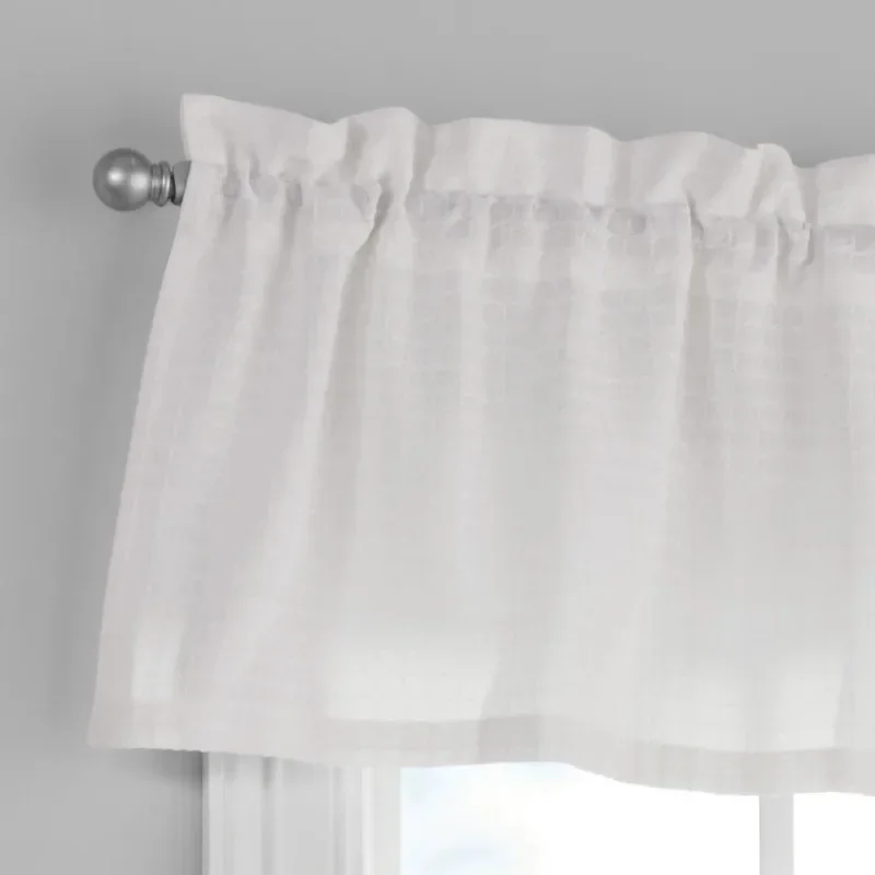 

Hot Sale.Waffle Weave Tiers and Valance, Set of 3, Arctic White, 56" W x 36" L Free shippment