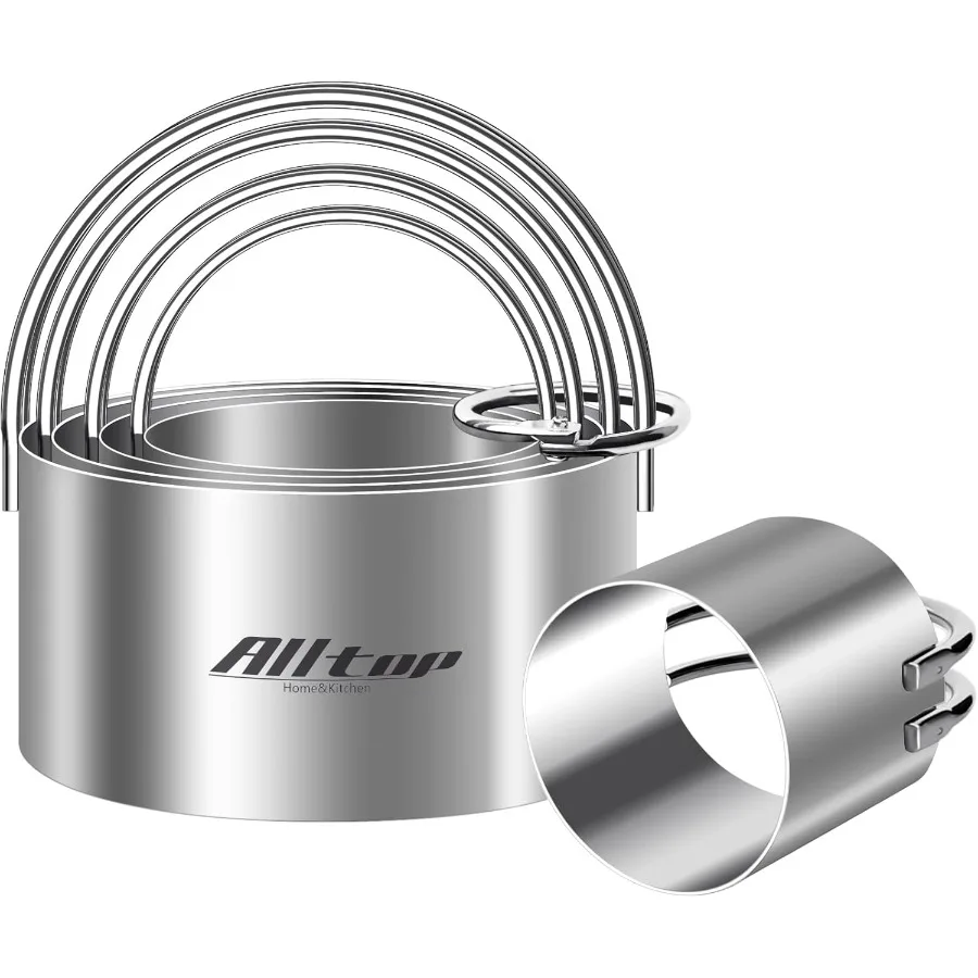 

Круглые формочки для печенья с ручкой, необходимый инструмент для выпечки из нержавеющей стали для легкого круга, формирования печенья, декор для торта