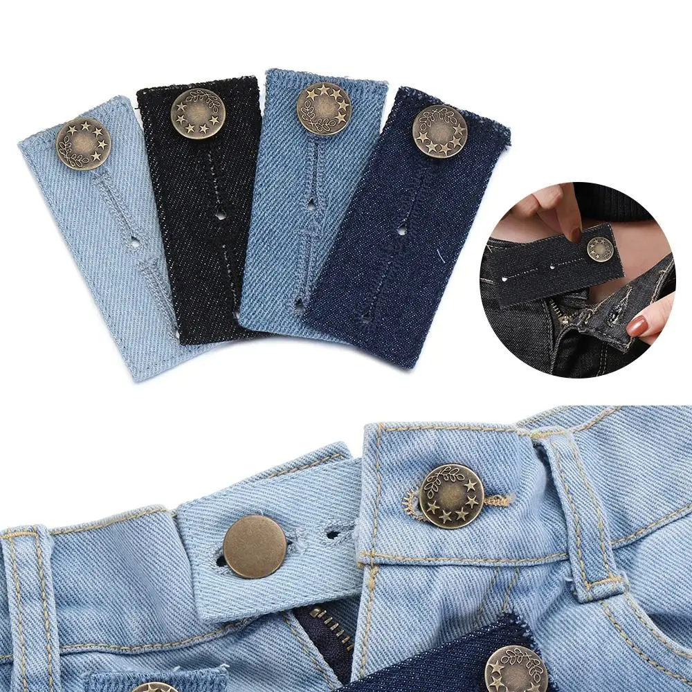 Denim Clothe Waisband Extender Flexible Waist Extension Pants Extenders Buttons Adjustable Fastener Sewing Accessories