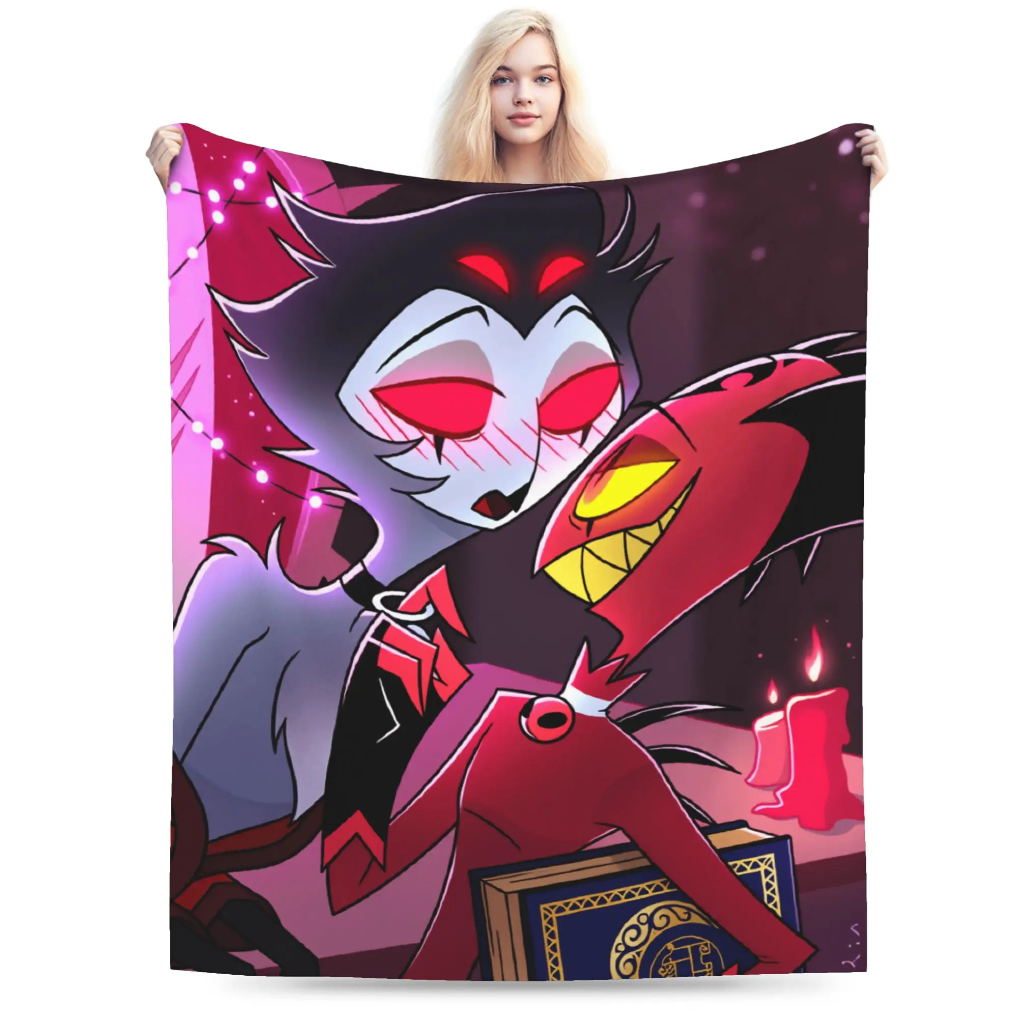 Stolas x Blitz Blanket Quality Warm Soft Helluva Boss Throw Blanket Winter Students Bedroom Funny Bedspread