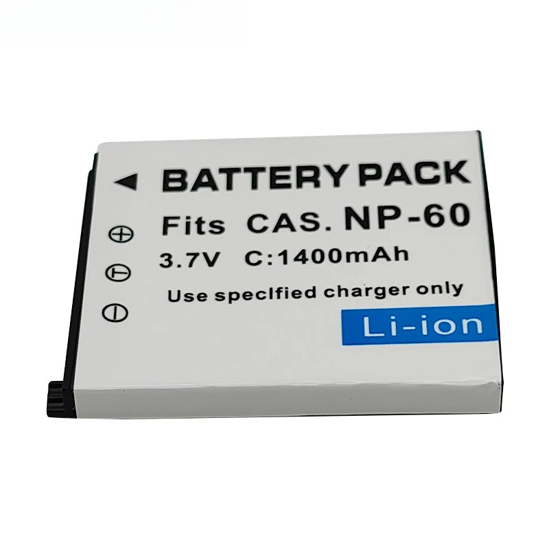 1400mAh NP-60 High-capacity Battery Suitable for Casio EX-S10 S12 Z29 Z20 Z80 Z90 Fully Decoded Replaceable Battery