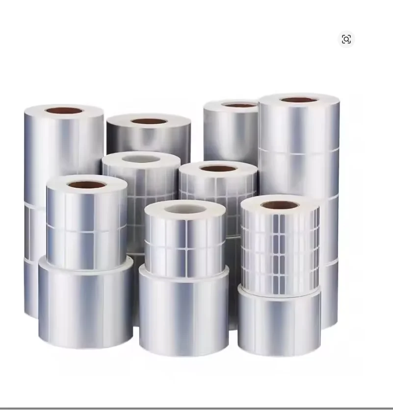 PET Silver Self-adhesive Label Sticker Blank Printing Paper Heat Transfer Printing Ribbon Printer Sticker Waterproof Oil Proof