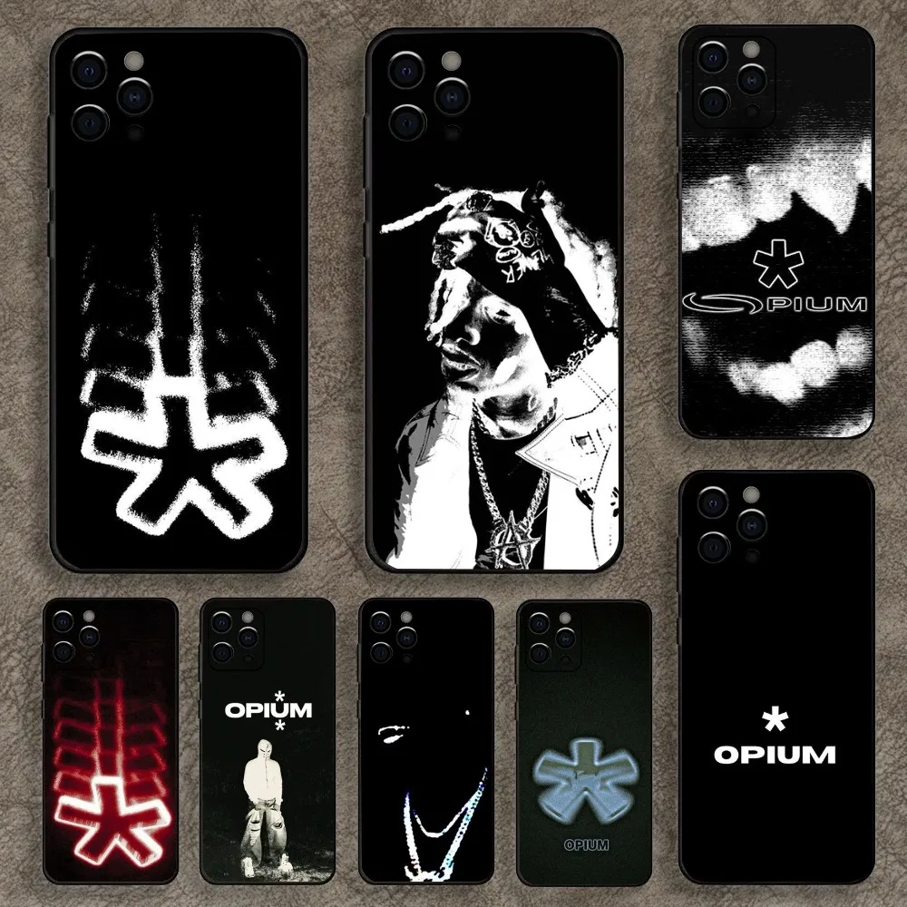 O-Opium Rap Playboi Carti Phone Case For Apple iPhone 15,14,13,12,11,Pro,X,XS,Max,XR,Plus,Mini Soft Black Cover