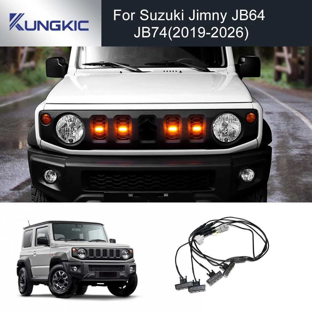 

Для Suzuki Jimny JB64 JB74 2019-2026: Светодиодные фары для передней решетки, внешние лампы для решетки, декоративное освещение 12В